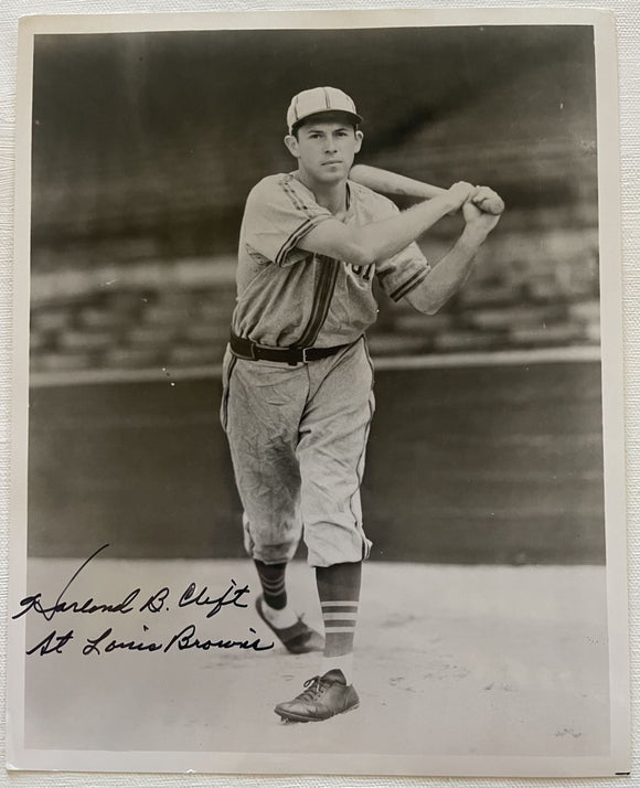 Harlond Clift (d. 1992) Signed Autographed Vintage Glossy 8x10 Photo - St. Louis Browns