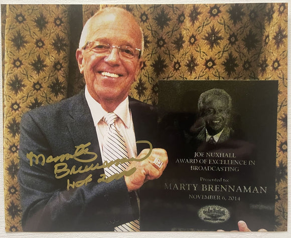 Marty Brennaman Signed Autographed Glossy 8x10 Photo - Cincinnati Reds