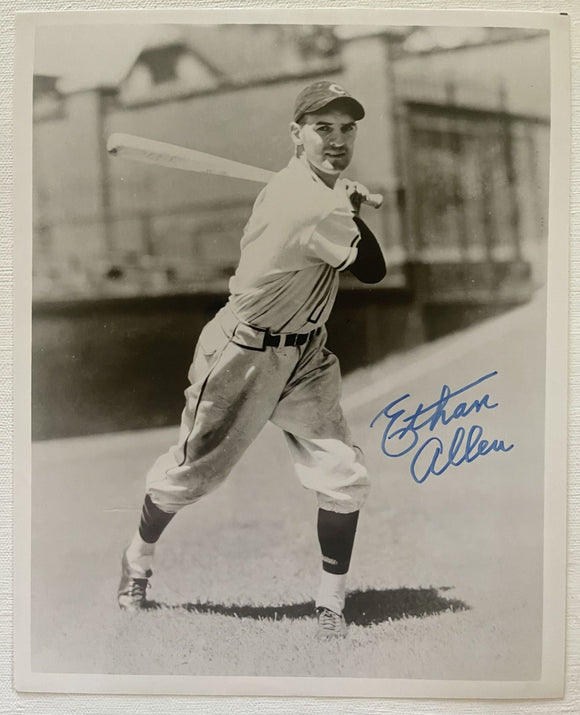 Ethan Allen (d. 1993) Signed Autographed Vintage Glossy 8x10 Photo - Cincinnati Reds