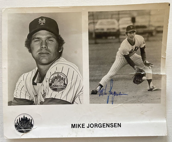 Mike Jorgensen Signed Autographed Vintage Glossy 8x10 Photo - New York Mets