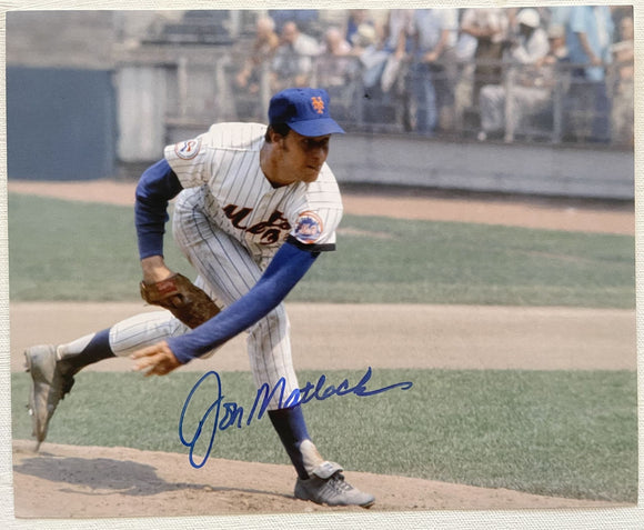 Jon Matlack Signed Autographed Glossy 8x10 Photo - New York Mets