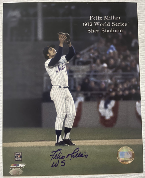Felix Millan Signed Autographed 1973 World Series Glossy 8x10 Photo - New York Mets