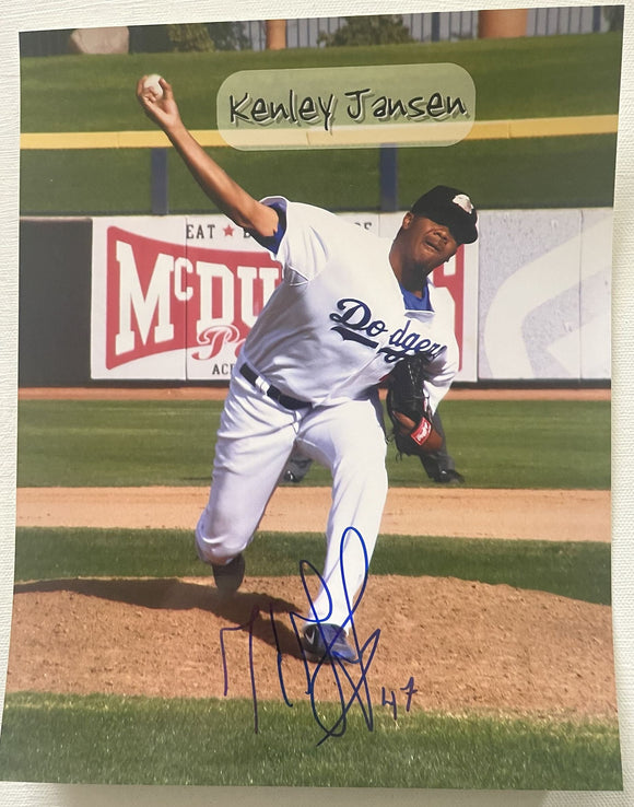 Kenley Jansen Signed Autographed Glossy 8x10 Photo - Los Angeles Dodgers