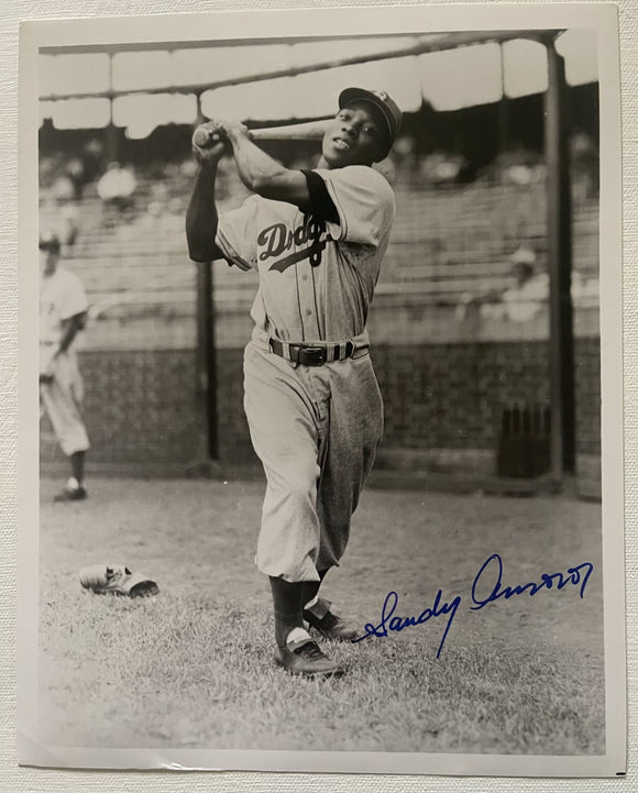 Sandy Amoros (d. 1992) Signed Autographed Vintage Glossy 8x10 Photo - Brooklyn Dodgers