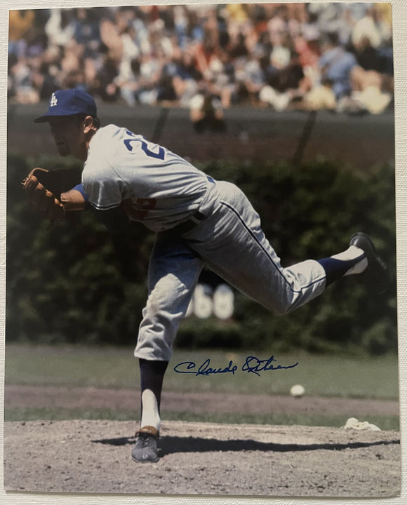 Claude Osteen Signed Autographed Glossy 8x10 Photo - Los Angeles Dodgers