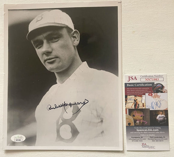 Rube Marquard (d. 1980) Signed Autographed Vintage Glossy 8x10 Photo Brooklyn Dodgers - JSA Authenticated