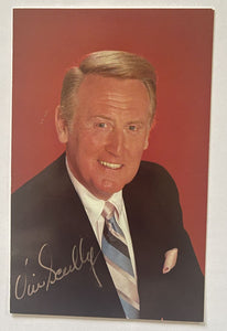 Vin Scully Signed Autographed Color 3.5x5.5 Photo - Los Angeles Dodgers
