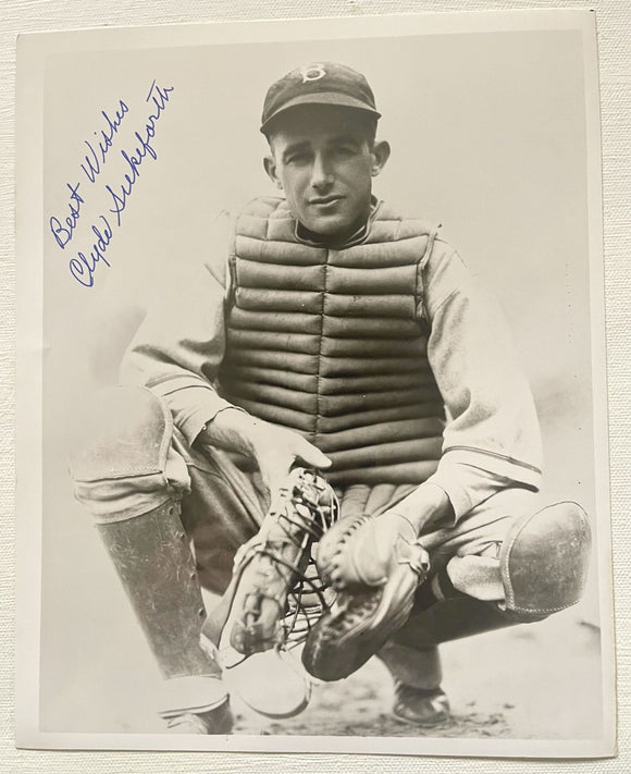 Clyde Sukeforth (d. 2000) Signed Autographed Vintage Glossy 8x10 Photo - Brooklyn Dodgers