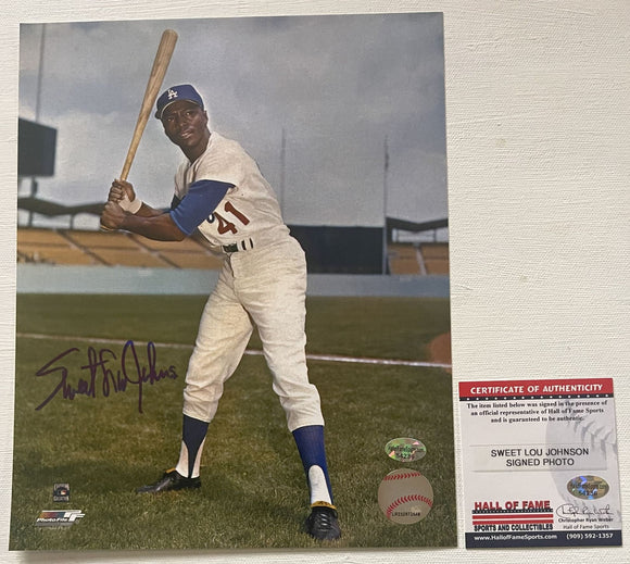 Sweet Lou Johnson (d. 2020) Signed Autographed Glossy 8x10 Photo - Los Angeles Dodgers