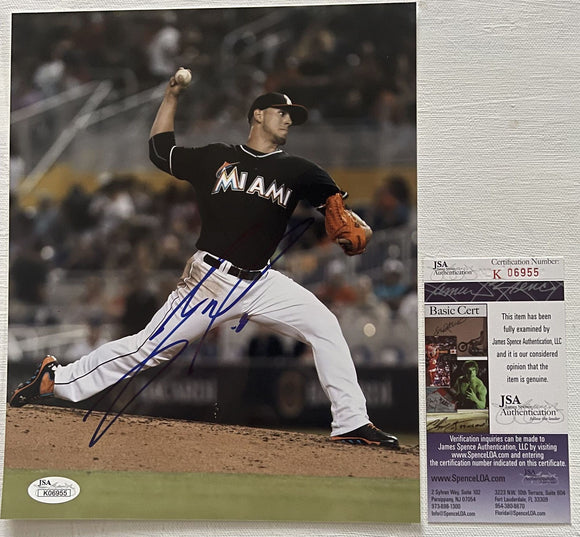 Jose Fernandez (d. 2016) Signed Autographed Glossy 8x10 Photo Miami Marlins - JSA Authenticated