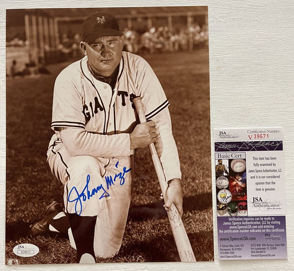 Johnny Mize (d. 1993) Signed Autographed Glossy 8x10 Photo New York Giants - JSA Authenticated