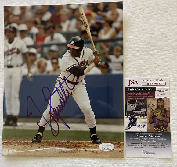 Terry Pendleton Signed Autographed Glossy 8x10 Photo Atlanta Braves - JSA Authenticated