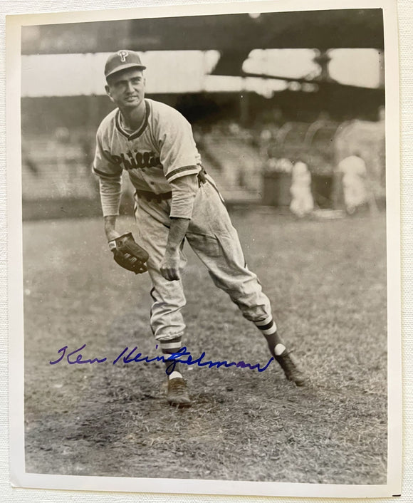 Ken Heintzelman (d. 2000) Signed Autographed Vintage Glossy 8x10 Photo - Philadelphia Phillies