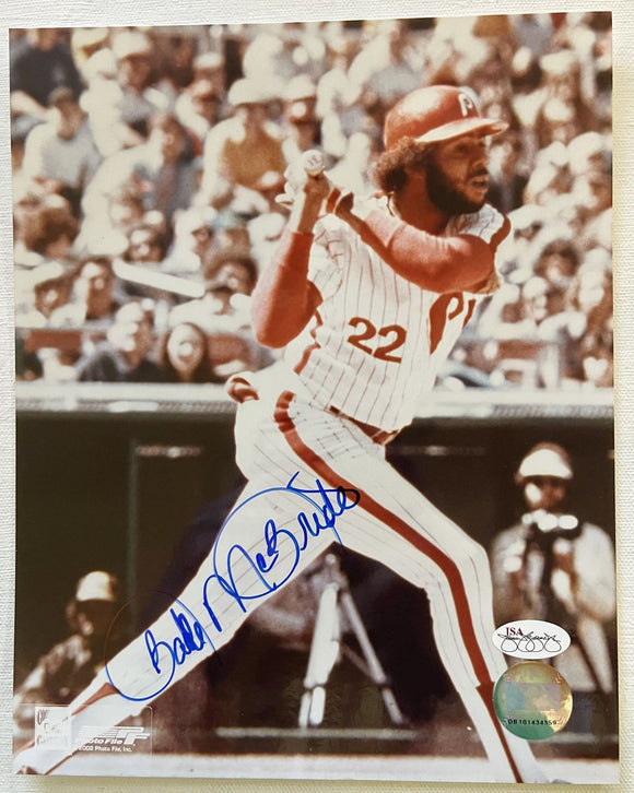 Bake McBride Signed Autographed Glossy 8x10 Photo Philadelphia Phillies - JSA Authenticated