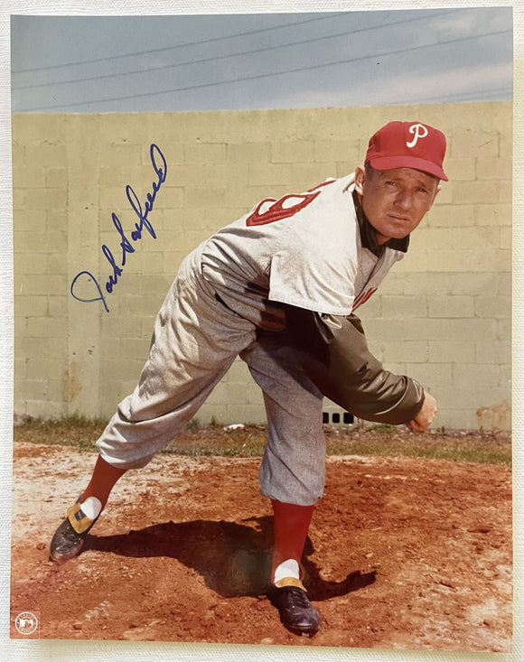 Jack Sanford (d. 2000) Signed Autographed Glossy 8x10 Photo - Philadelphia Phillies