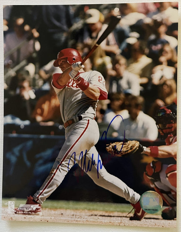 Mike Lieberthal Signed Autographed Glossy 8x10 Photo - Philadelphia Phillies