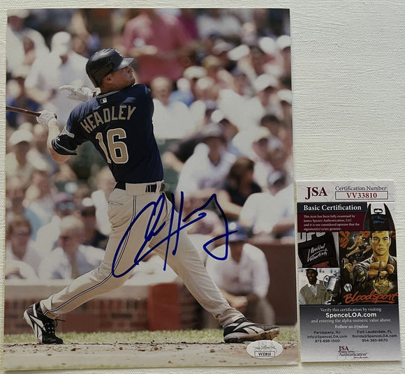 Chase Headley Signed Autographed Glossy 8x10 Photo San Diego Padres - JSA Authenticated