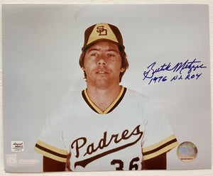 Butch Metzger Signed Autographed "1976 NL ROY" Glossy 8x10 Photo - San Diego Padres