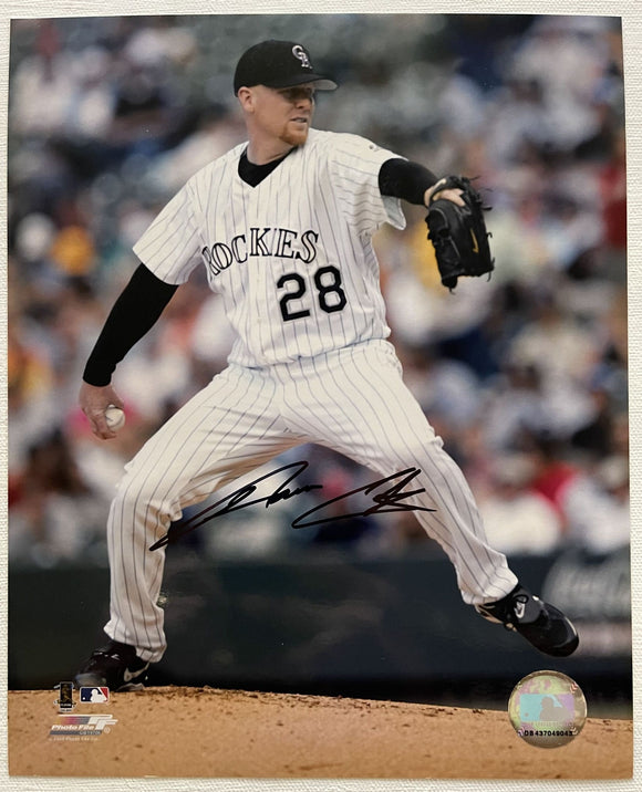 Aaron Cook Signed Autographed Glossy 8x10 Photo - Colorado Rockies