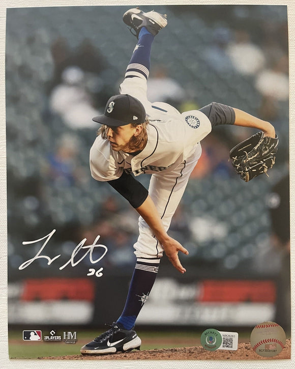 Logan Gilbert Signed Autographed Glossy 8x10 Photo Seattle Mariners - Beckett BAS Authenticated