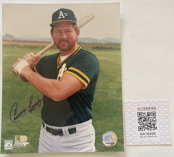 Carney Lansford Signed Autographed Glossy 8x10 Photo Oakland A's Athletics - AIV Authenticated