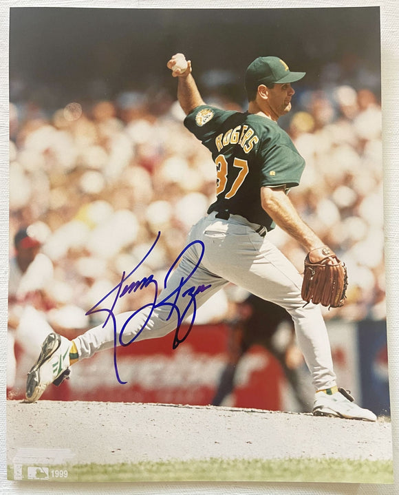 Kenny Rogers Signed Autographed Glossy 8x10 Baseball Photo - Oakland A's Athletics