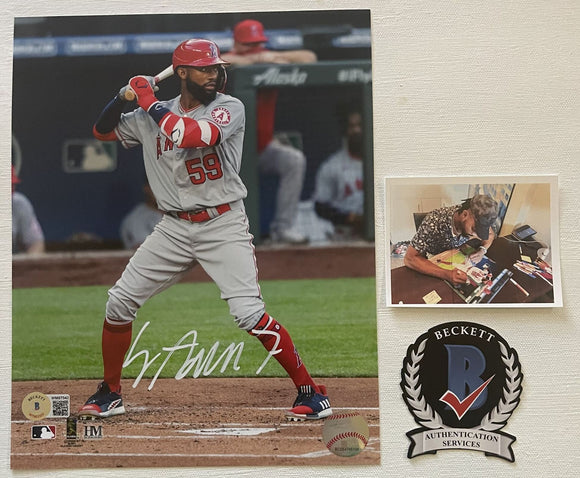 Jo Adell Signed Autographed Glossy 8x10 Photo Los Angeles Angels - Beckett BAS Authenticated