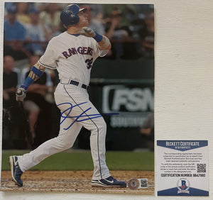 Josh Hamilton Signed Autographed Glossy 8x10 Photo Texas Rangers - Beckett BAS Authenticated