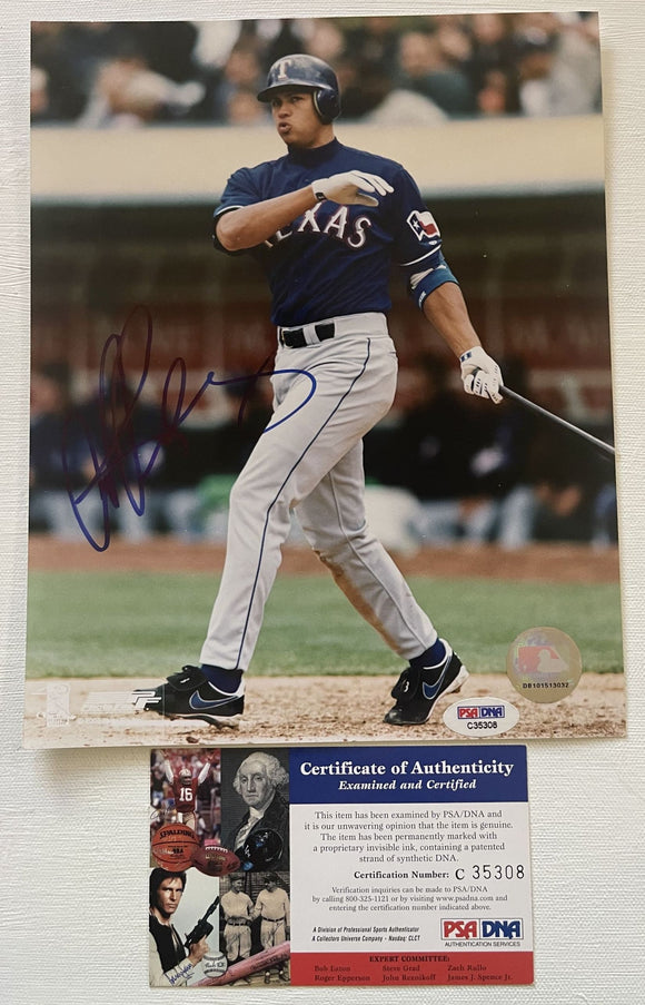 Alex Rodriguez Signed Autographed Glossy 8x10 Photo Texas Rangers - PSA/DNA Authenticated