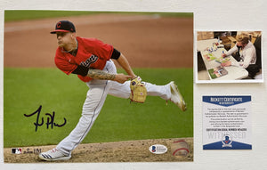 Zach Plesac Signed Autographed Glossy 8x10 Photo Cleveland Indians - Beckett BAS Authenticated