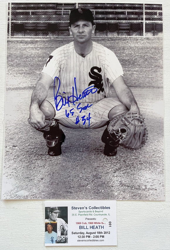 Bill Heath Signed Autographed Glossy 8x10 Photo - Chicago White Sox