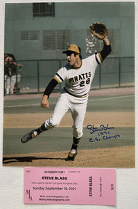 Steve Blass Signed Autographed "1971 WS Champs" Glossy 8x10 Photo - Pittsburgh Pirates