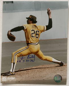 Jim Bibby (d. 2010) Signed Autographed "N.H. 7-30-73" Glossy 8x10 Photo - Pittsburgh Pirates