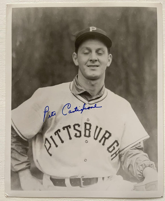 Pete Castiglione (d. 2010) Signed Autographed Vintage Glossy 8x10 Photo - Pittsburgh Pirates