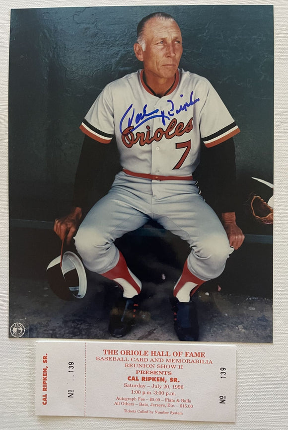 Cal Ripken Sr. (d. 1999) Signed Autographed Glossy 8x10 Photo - Baltimore Orioles