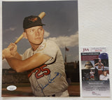 Jackie Brandt Signed Autographed Glossy 8x10 Photo Baltimore Orioles - JSA Authenticated