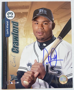 Carl Crawford Signed Autographed Glossy 8x10 Photo - Tampa Bay Rays