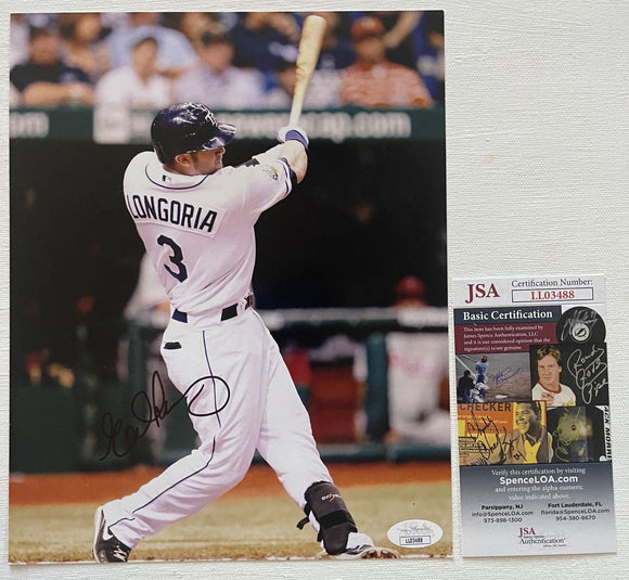 Evan Longoria Signed Autographed Glossy 8x10 Photo Tampa Bay Rays - JSA Authenticated