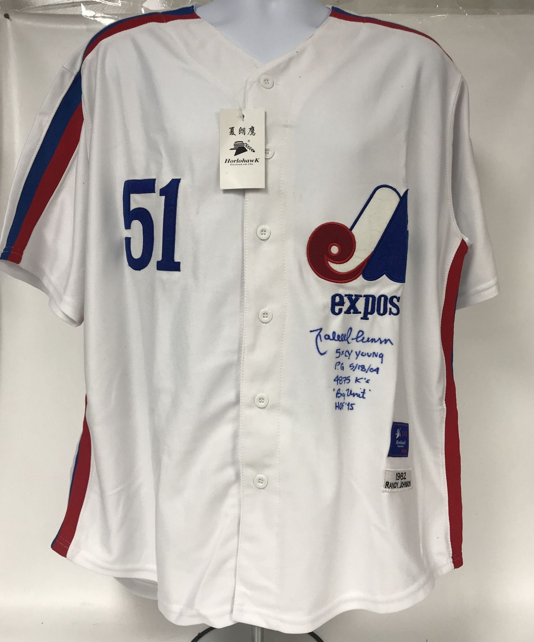 Randy Johnson Signed Autographed Montreal Expos Stat Baseball Jersey - –  Autographed Wax