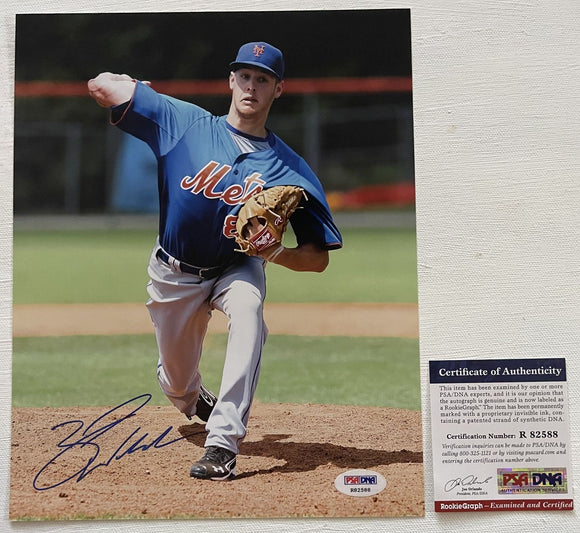 Zack Wheeler Signed Autographed Glossy 8x10 Photo New York Mets - PSA/DNA Authenticated