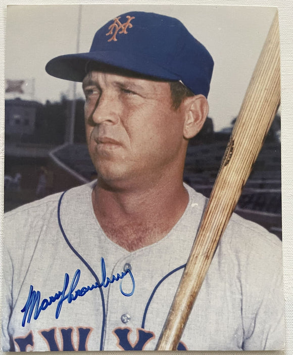 Marv Throneberry (d. 1994) Signed Autographed Color Cardstock 8x10 Photo - New York Mets