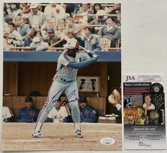 Tim Raines Signed Autographed Glossy 8x10 Photo Montreal Expos - JSA Authenticated