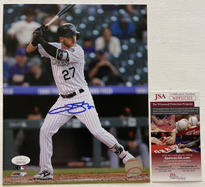 Trevor Story Signed Autographed Glossy 8x10 Photo Colorado Rockies - JSA Authenticated