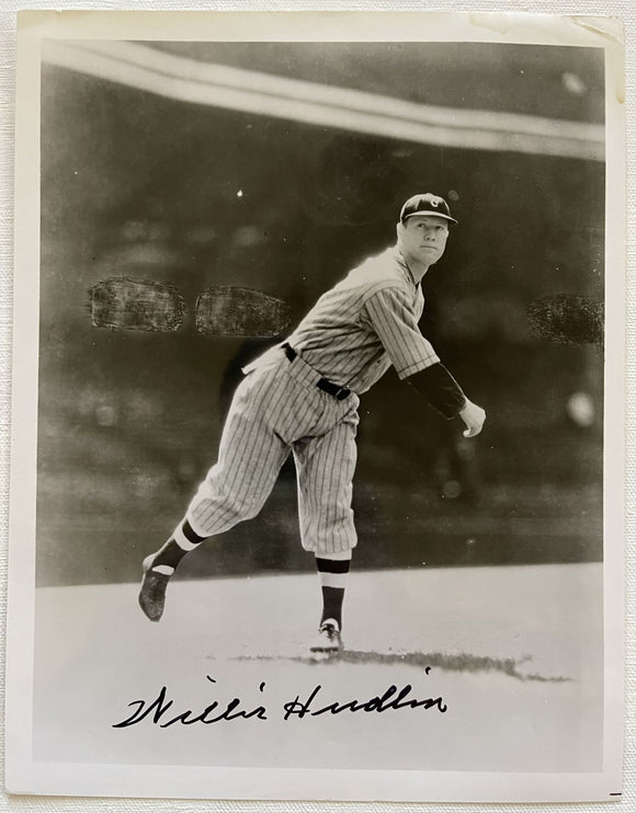 Willis Hudlin (d. 2002) Signed Autographed Vintage Glossy 8x10 Photo - Cleveland Indians