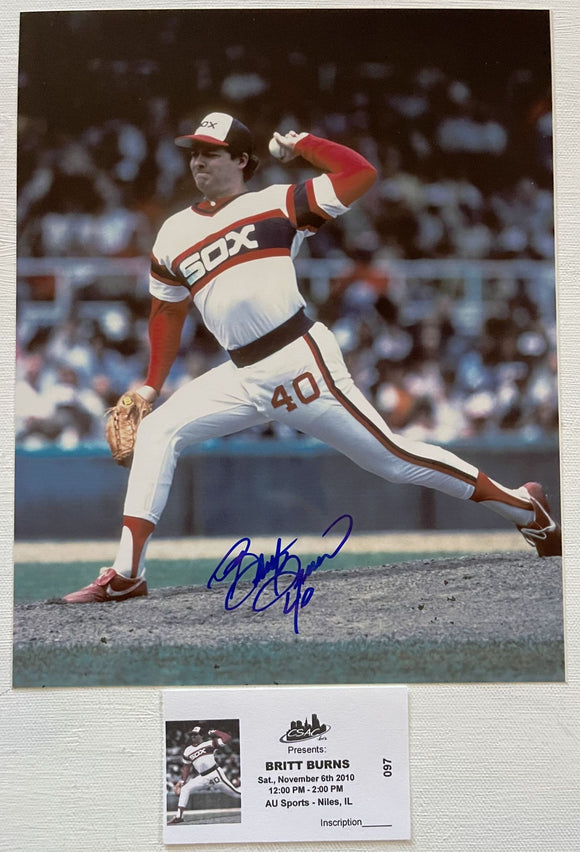Britt Burns Signed Autographed Glossy 8x10 Photo - Chicago White Sox