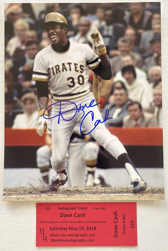 Dave Cash Signed Autographed Glossy 8x10 Photo - Pittsburgh Pirates