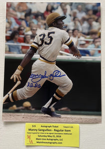 Manny Sanguillen Signed Autographed "2x WSC" Glossy 8x10 Photo - Pittsburgh Pirates