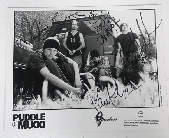 Puddle of Mudd Band Signed Autographed Glossy 8x10 Photo - Lifetime COA