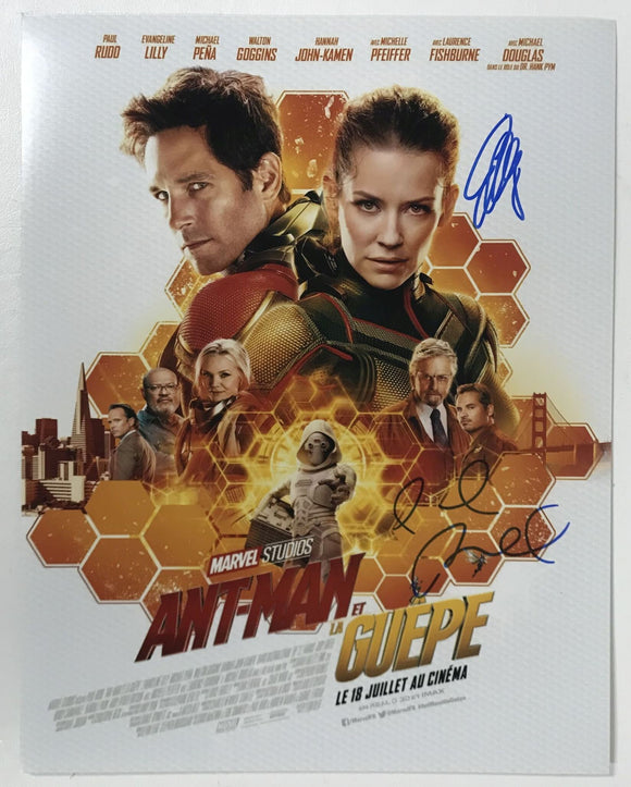 Paul Rudd & Evangeline Lilly Signed Autographed 