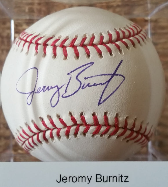 Jeromy Burnitz Signed Autographed Official Major League (OML) Baseball - Lifetime COA